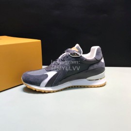 LV Canvas Suede Calfskin Sneakers For Men Dark Gray