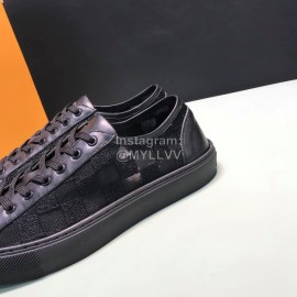 LV Classic Damier Graphite Canvas Lace Up Sneakers For Men Black