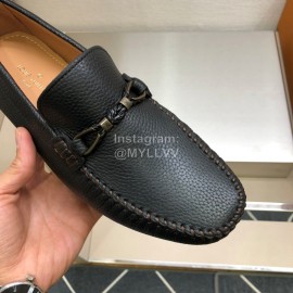 LV Black Calf Leather Loafers For Men