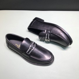 LV Calf Leather Loafers For Men Black