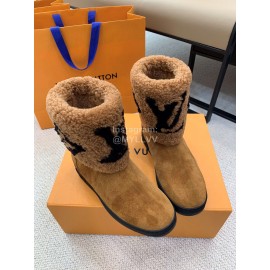 Lv Autumn And Winter Lambs Boots For Women Brown