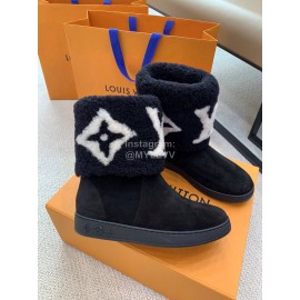 Lv Autumn And Winter Lambs Boots For Women Black