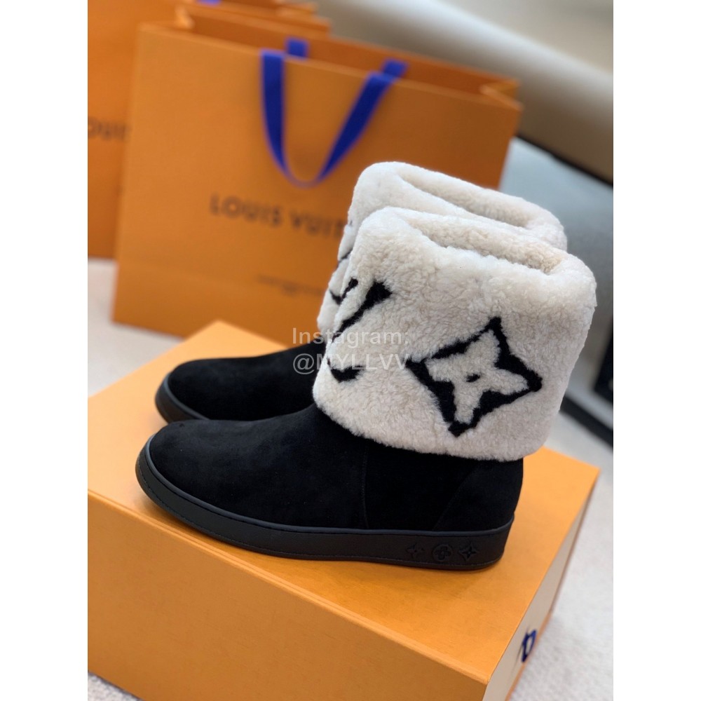 Lv Autumn And Winter Lambs Boots For Women White
