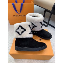 Lv Autumn And Winter Lambs Boots For Women White