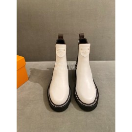 Lv Autumn New Calf Chelsea Boots White