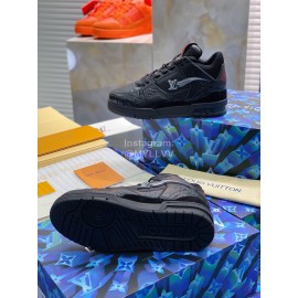 Lv Autumn Winter Black Calf Sneakers For Men