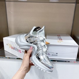Lv Archlight Series Fashion Thick Bottom Sneakers Silver