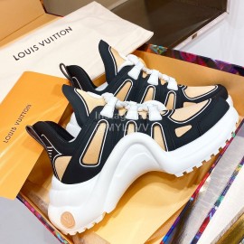 Lv Archlight Series Fashion Thick Bottom Sneakers Khaki