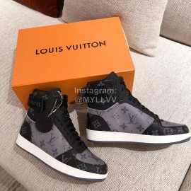 Lv Autumn Winter High Top Sneakers Gray