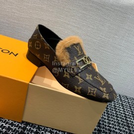 Lv Autumn Winter New Calf Shoes For Women Coffee