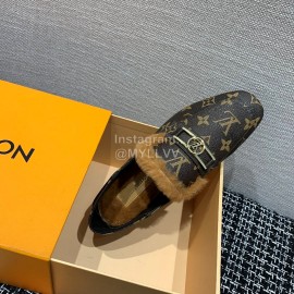 Lv Autumn Winter New Calf Shoes For Women Coffee