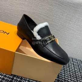 Lv Autumn Winter New Black Calf Shoes For Women