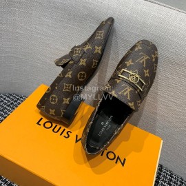 Lv Autumn Winter New Coffee Calf Shoes For Women 