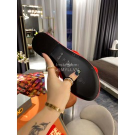 Lv Autumn Embroidered Wool Slippers For Women Red
