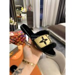 Lv Autumn Embroidered Wool Slippers For Women