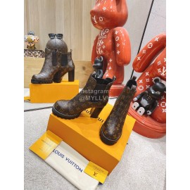 Lv Autumn And Winter Monogram Cowhide High Heeled Boots For Women