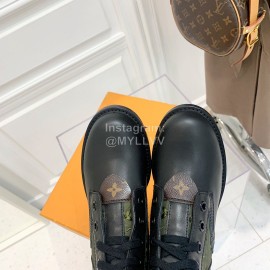Lv Autumn And Winter Calf Leather Martin Boots For Women Green