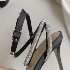 Mach Mach New Bow Silk Pointed High Heel Scandals For Women Gray