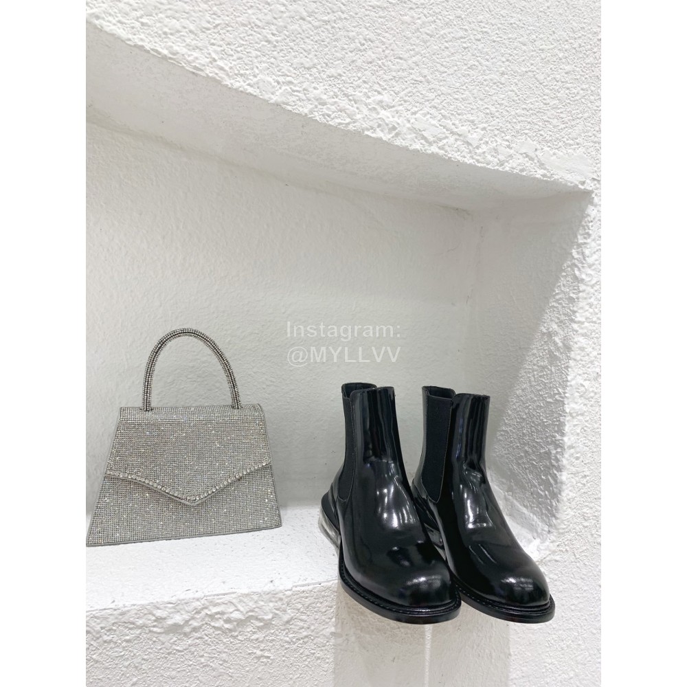 Maison Margiela Autumn Winter Thick Soled Leather Boots For Women Black