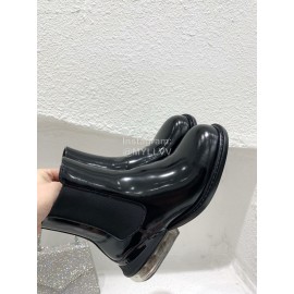 Maison Margiela Autumn Winter Thick Soled Leather Boots For Women Black