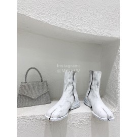 Maison Margiela New Split Toe Calf Boots For Women White