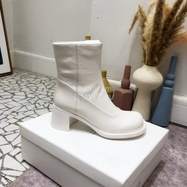 Maison Margiela Retro Calf Thick High Heel Martins Boots For Women White