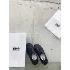 Maison Margiela Cowhide Lace Up Casual Shoes For Women Black