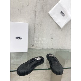 Maison Margiela Cowhide Lace Up Casual Shoes For Women Black