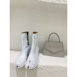 Maison Margiela Cowhide Painting Thick High Heeled Boots For Women 