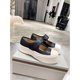 Marni Fashion Leather Canvas Casual Shoes For Women Black
