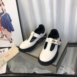 Marni Fashion Cowhide Shoes For Women White