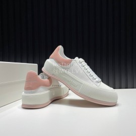Alexander Mcqueen Calf Leather Canvas Casual Shoes For Men And Women Pink