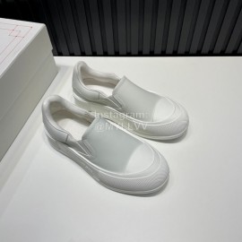 Alexander Mcqueen Canvas Calf Leather White Casual Shoes For Men And Women