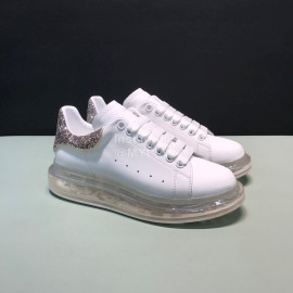 Mcqueen Silk Leather Transparent Air Cushion Casual Shoes For Men And Women Silver