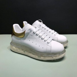 Mcqueen Transparent Air Cushion Silk Leather Casual Shoes For Men And Women Gold
