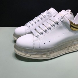 Mcqueen Transparent Air Cushion Silk Leather Casual Shoes For Men And Women Gold