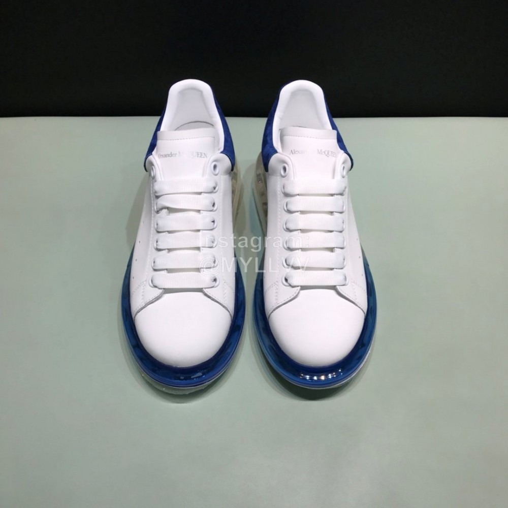 Mcqueen Transparent Air Cushion Silk Leather Casual Shoes For Men And Women Blue
