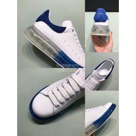 Mcqueen Transparent Air Cushion Silk Leather Casual Shoes For Men And Women Blue