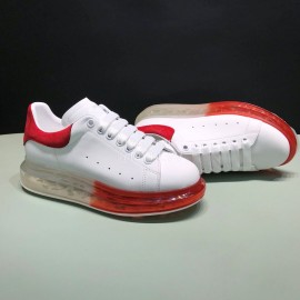 Mcqueen Transparent Air Cushion Silk Leather Casual Shoes For Men And Women Red