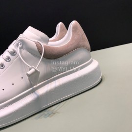 Alexander Mcqueen Matte Leather Casual Shoes For Men And Women Gray