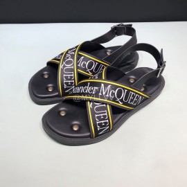 Alexander Mcqueen Cowhide Rivet Fashion Sandals For Men Yellow