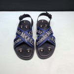 Alexander Mcqueen Cowhide Rivet Fashion Sandals For Men Blue