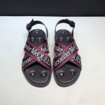 Alexander Mcqueen Cowhide Rivet Fashion Sandals For Men Red