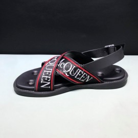 Alexander Mcqueen Cowhide Rivet Fashion Sandals For Men Red
