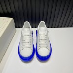 Mcqueen Calf Leather Casual Shoes For Men And Women Blue