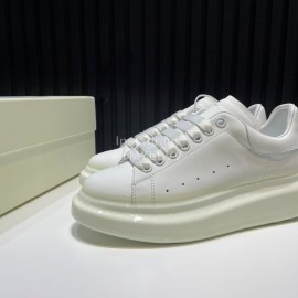 Mcqueen Calf Leather Casual Shoes For Men And Women White