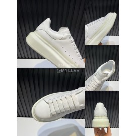 Mcqueen Calf Leather Casual Shoes For Men And Women White