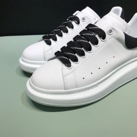 Mcqueen New Letter Calf Leather Casual Shoes For Men And Women Black