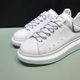 Mcqueen New Letter Calf Leather Casual Shoes For Men And Women White