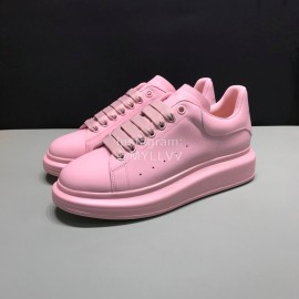 Alexander Mcqueen Matte Leather Casual Shoes For Men And Women Pink